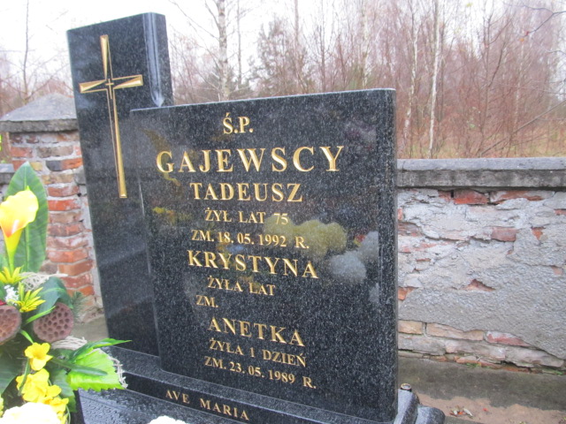 Anetka Gajewska Żelechów - Grobonet - Wyszukiwarka osób pochowanych